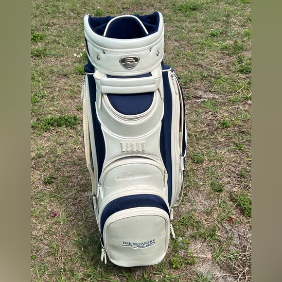 Burton Other - Leather Pearl White Burton Golf Bag Breakers Palm Beach Leather 10 Way, Nice